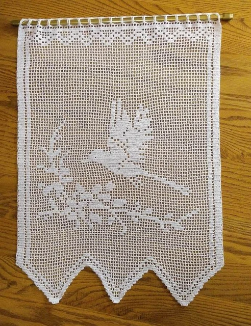 Rideaux Crochetés Faits Main – Modèle étoiles, 45x80cm – Artisanat Français – Occasion à Blanchir