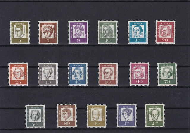 Bund BRD 1961 Michel 347y-362y Bedeutende Deutsche (m.Flu.) sauber postfrisch **