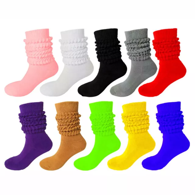 Slouch Socks Men Women Cotton Scrunch Knee High Extra Long Heavy Socks Unisex