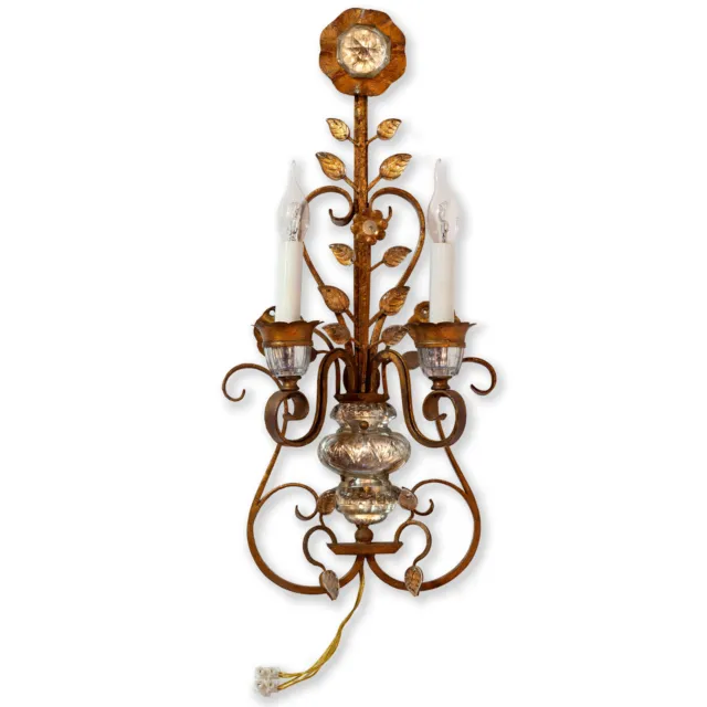 Vintage Gilded Metal Wall Light By Maison Bagues Of Paris