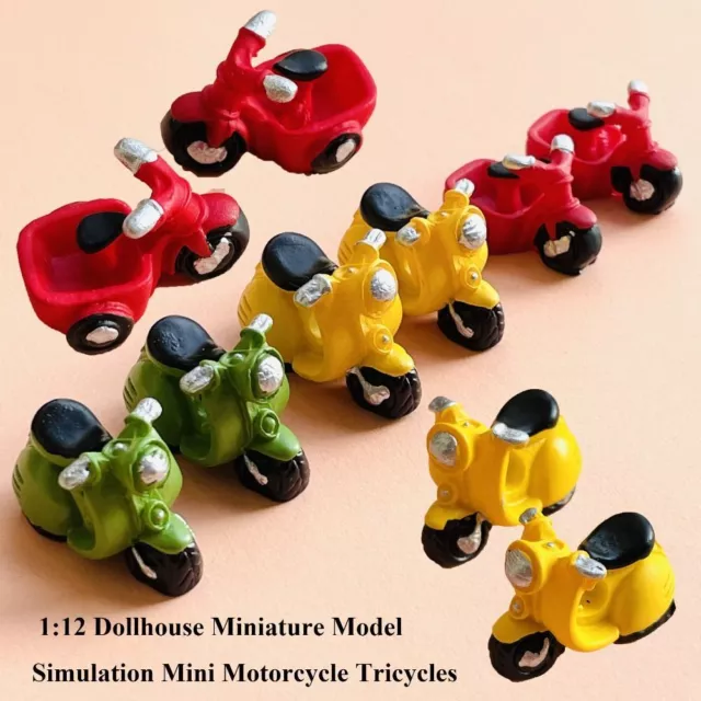 3 Colors Resin Motorcycle Miniature Dollhouse Decoration