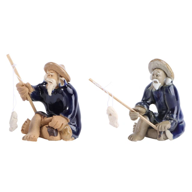 Ragazzo Con Canna Da Pesca In Resina, 38cm H