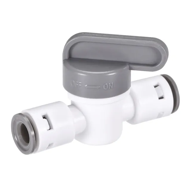 Ball Valve Quick Connect Fitting 1/4" Tube OD for Water System Grey White 10Pcs