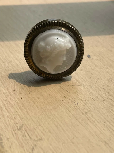 Antique Glass Cameo Picture Hanger Spike