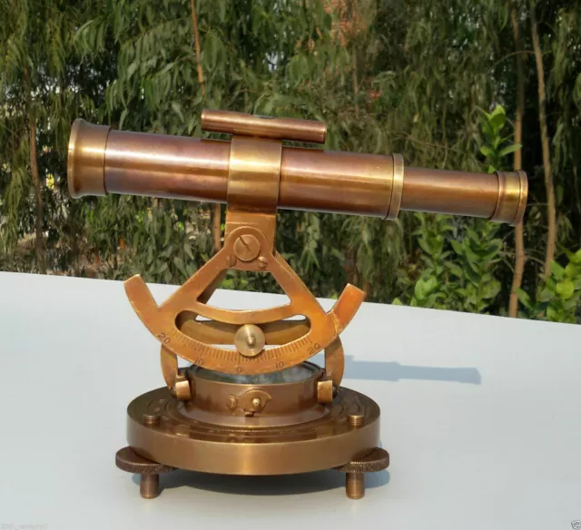 Vintage Compass Survey Instrument Messing Theodolit Alidade Transit Teleskop