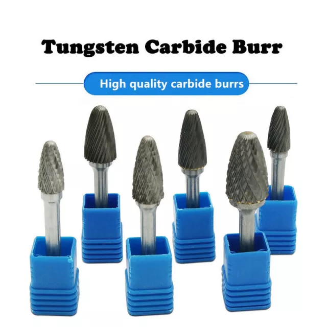 6mm Shank Tungsten Carbide Rotary Point Burr File Die Grinder Drill Bit Head