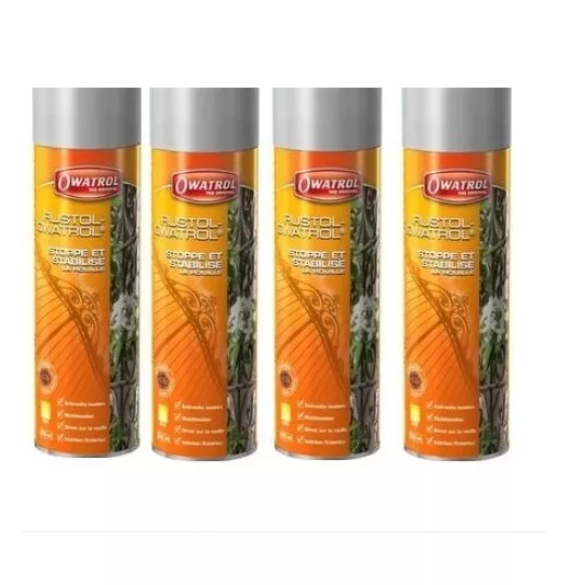 4 x ANTIROUILLE INCOLORE RUSTOL OWATROL AEROSOL 300ML