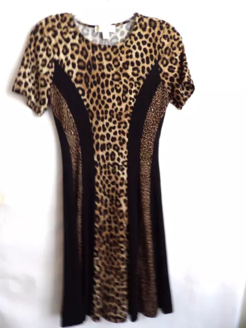 MICHAEL KORS Women's  Leopard Print Short Sleeve  Shift Dress XS