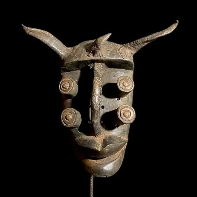 African grebo Mask -Wooden Tribal Mask Handmade folk art Antiques-8343