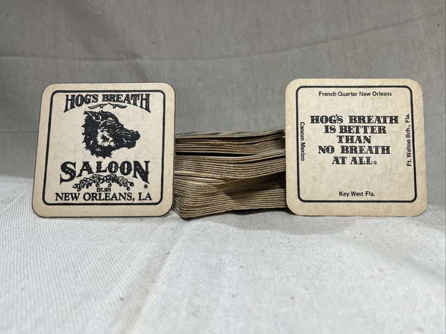 HOG'S BREATH SALOON New Orleans Lot (35) Square Drink Coasters French Quarter