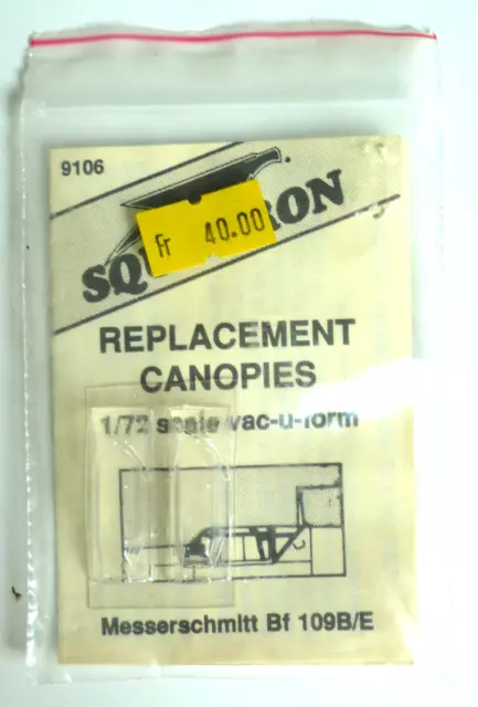 KIT  SQUADRON REPLACEMENT CANOPIES MESSERSCHMITT 109B/E  airfix-heller  1/72è