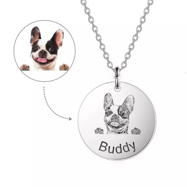 Personalized Gift Custom Pet Name and Image Necklace Pendant Jewelry Family Cat