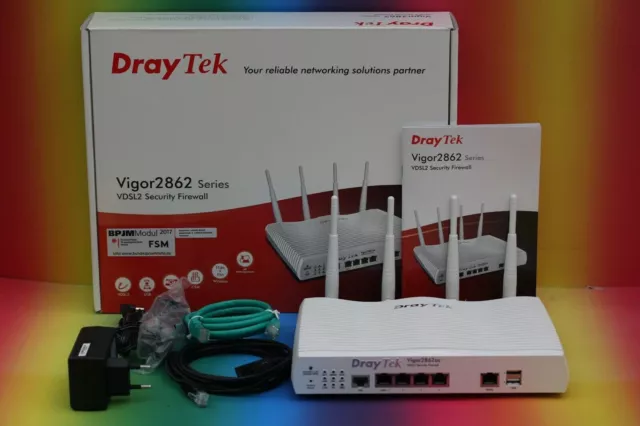 DrayTek Vigor 2862ac VDSL2 ADSL2+ modem router Gigabit switch VPN N-WLAN in IMBALLO ORIGINALE