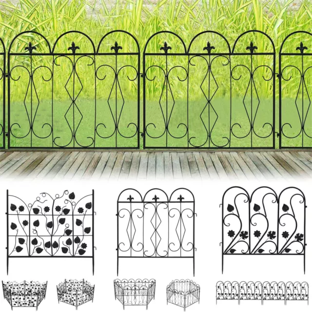 5x Anti-rust Garden Fencing Panel Foldable Edge Wire Border Pet Dog Cat Barrier