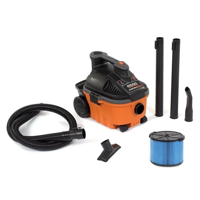 RIDGID WET DRY Vacuum Blower Port Portable Cleaner Shop Vac 4 Gallon 5.