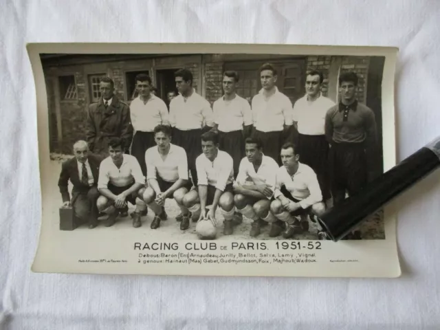 Rare Photographie De Collection Equipe Football Racing Club Paris 1951-1952