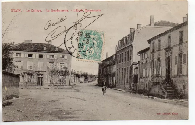 ETAIN - Meuse - CPA 55 - the college - the gendarmerie - the school