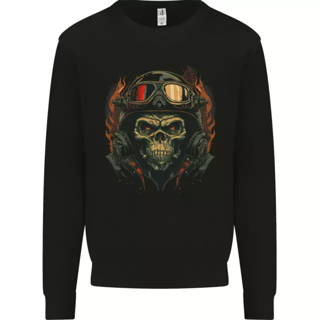 Moto Gorilla Teschio Motociclista Bambini Felpa Maglione