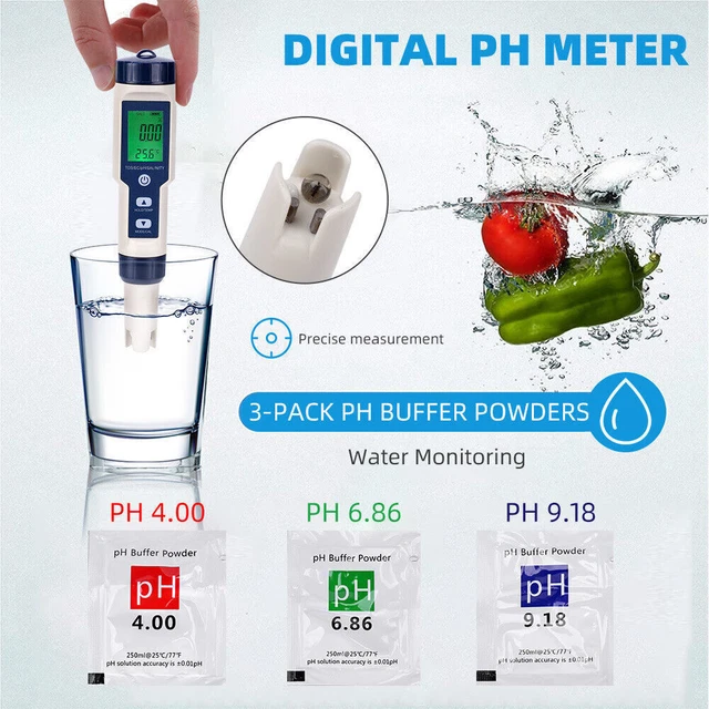MidingChai 7-in-1 PH Messgerät - Pool, Aquarium, Trinkwasser Tester