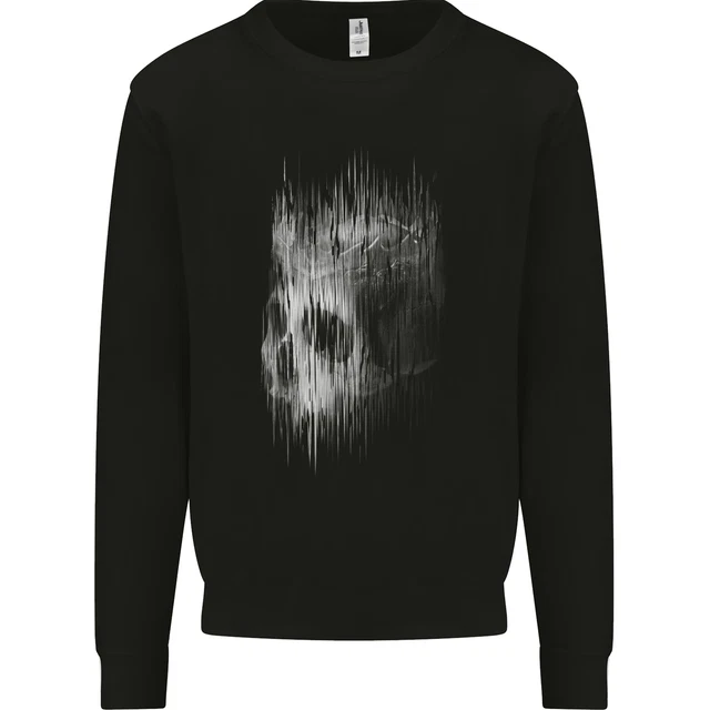 King Skull Gothic Biker Tattoo Tribal Mens Sweatshirt Jumper