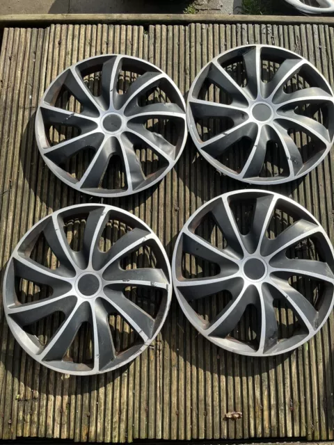 Set Of 16” Qaud Wheel Trims Hub Caps x4 Zafira Astra Vivaro