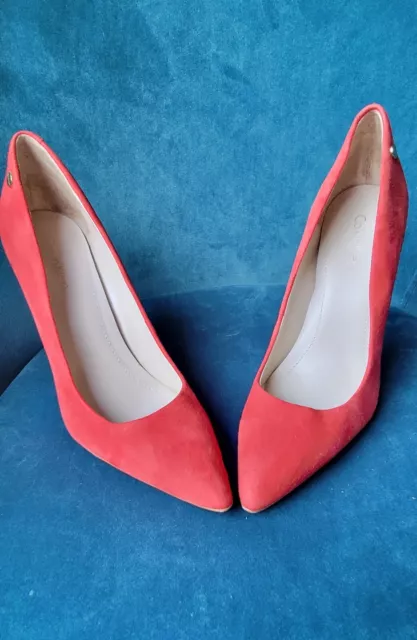 Calvin Klein Brady Red Suede Pumps Heels Womens size 8 Pointed Toe