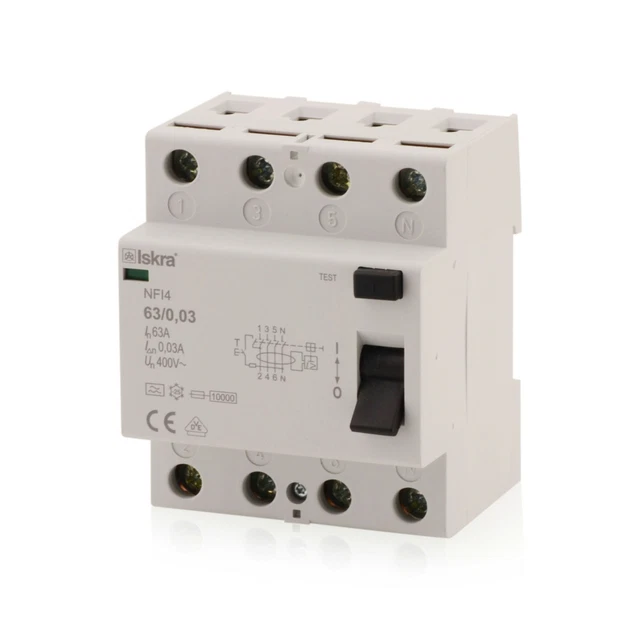 FI-SCHUTZSCHALTER FEHLERSTROMSCHUTZSCHALTER RCCB Typ A 63A 4-Pole 30mA EUR 47,75 - DE FI-SCHUTZSCHALTER FEHLERSTROMSCHUTZSCHALTER RCCB Typ A 63A 4-Pole 30mA EUR 47,75 - DE