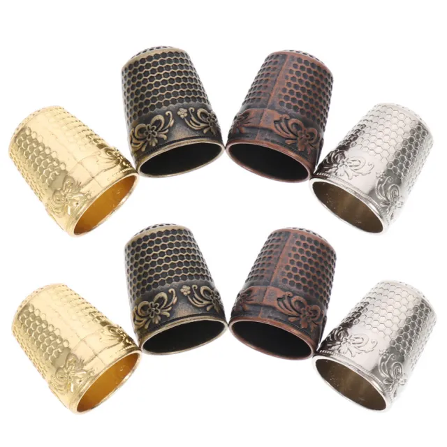 8 Pcs Thumb Protector Sewing Thimble Copper Finger Cot