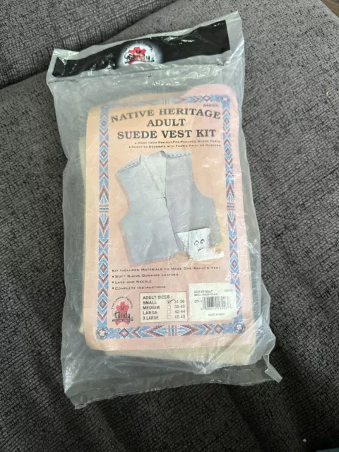Vintage Native Heritage Adult Suede Vest Kit Size S