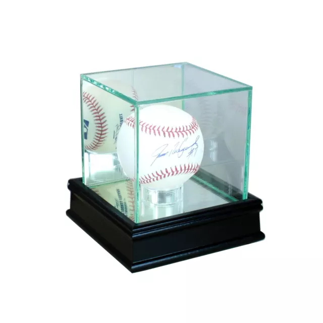 New Real Glass Baseball Display Case Black Sport Molding UV FREE SHIPPING