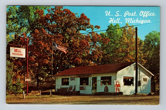 Hell MI-Michigan, U.S. Post Office, Antique Vintage Postcard
