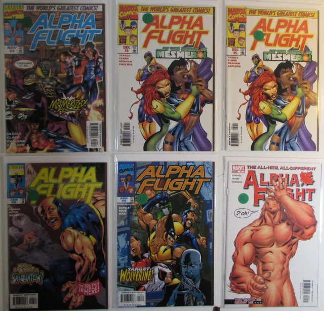 1997 Alpha Flight Lot of 6 #2nd Series 4,5 x2,6,9,3rd 2 Marvel Comics