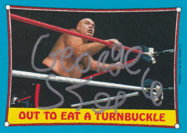 George Steele Signed 1987 Topps WWF Card #66 Autograph WWE The Animal Auto WWWF