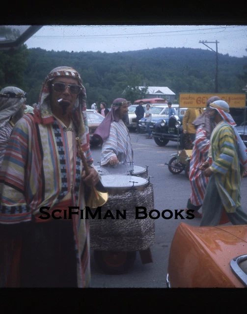 EKTACHROME 35mm Slide Parade Band Men Arabs Smoking Shriners? Old Cars 1970s!!!