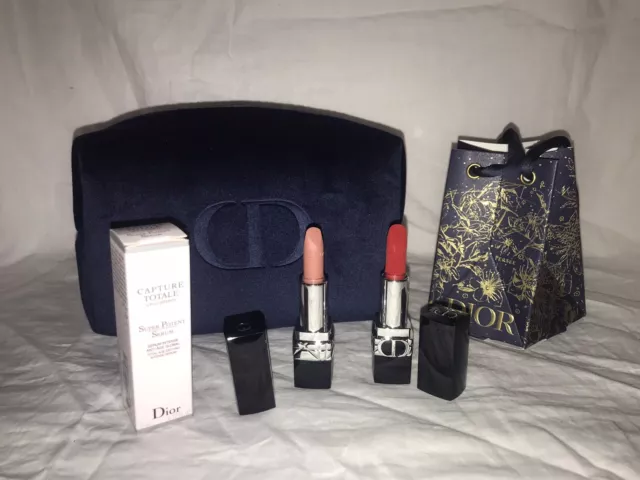 Brandneu Dior Samt Make-up Tasche mit Lippenstift Geschenkset