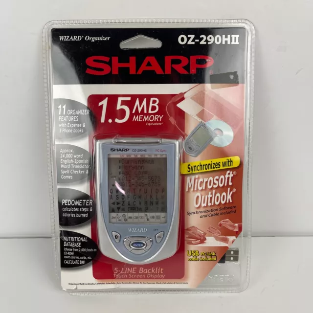 Sharp OZ-290HII 1.5MB USB Touch Screen Wizard Organizer Sealed