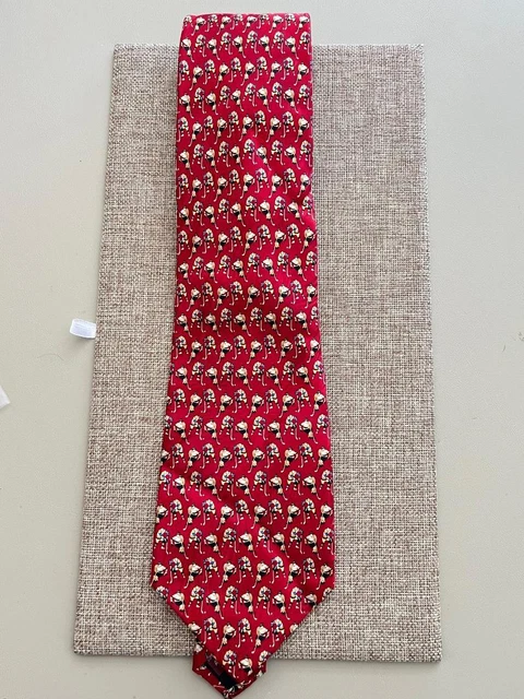 New Museum Artifacts 100% Woven Silk Men's Necktie Hockey Players Red Tie