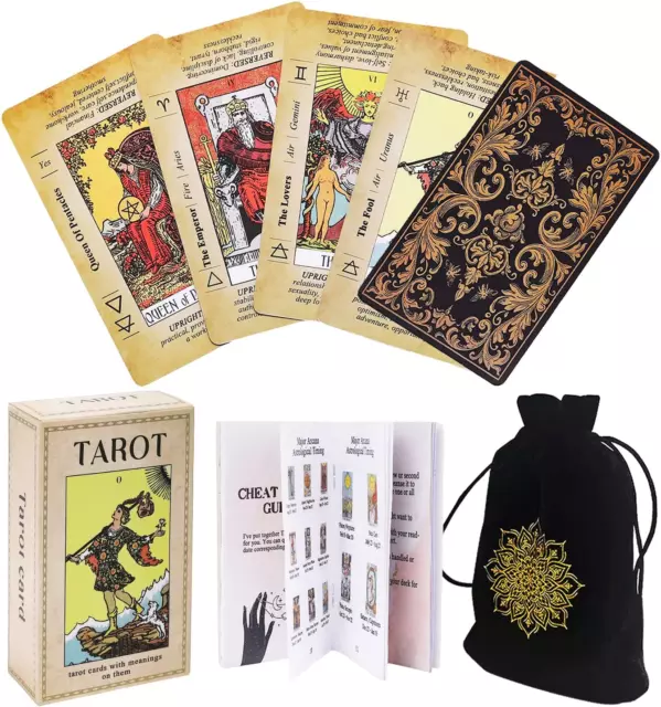 Tarot Cards Deck For Beginners Meanings On Them Vintage Card With Guidebook Gam.