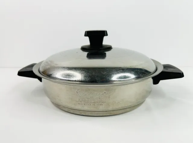 Rena Ware West Bend 11 Electric Skillet Stainless Liquid Core Saute Fry Pan  Lid