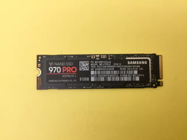 Samsung 970 PRO 512GB M.2 2280 PCI Express 3.0 NVMe V-NAND SSD MZ-V7P512