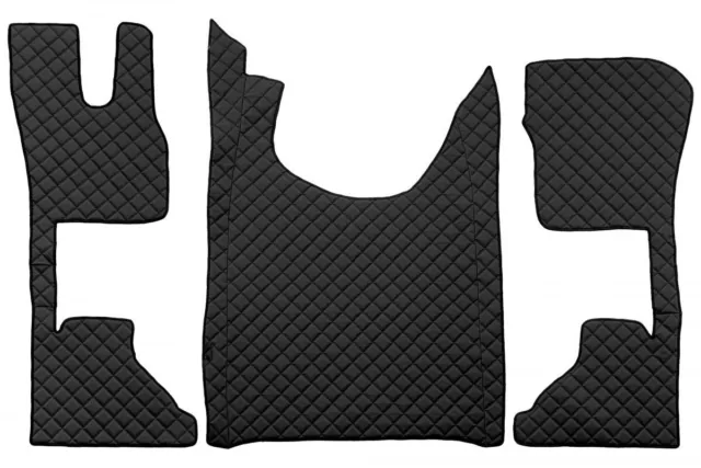 Set LKW Fußmatten Schwarz Eco-Leder für DAF XG+/ 2021+ Gefederter Beifahrersit