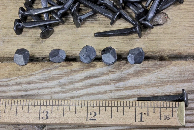 1" Rose head 50 nails square wrought iron vintage rustic Decorative historic 3