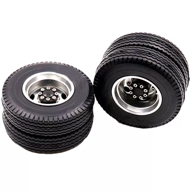 Aluminum alloy Front Rear Metal Tires Hubs Wheel Kit for 1/14 Truck RC Model Car