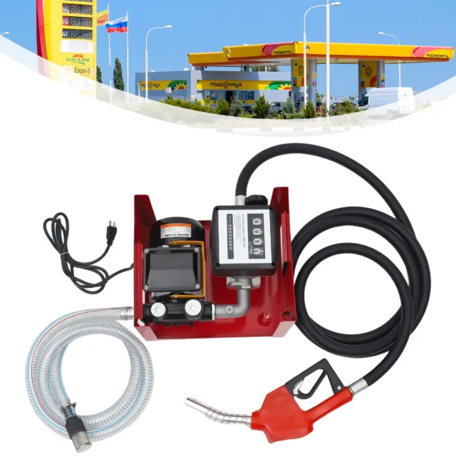 Electric Oil Fuel Diesel Transfer Pump W/ Meter Hose & Nozzle 110V Durable NEW