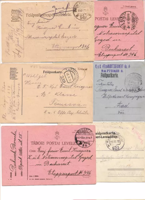 Ungarn Kuk-Soldat-Lot mit 45 Militärkarten und Briefen 1917-1918