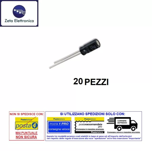 20PZ Condensateur Électrolytique 22uF 50V Dc Polarisé Condensateurs 105°C
