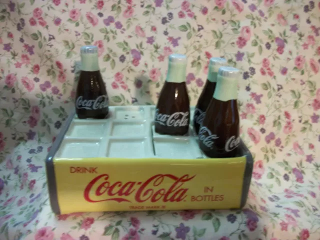 New Vandor Coke Coca Cola Ceramic Crate Salt & Pepper Set