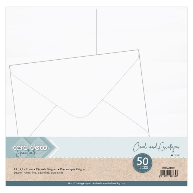 Card Deco Karten & Umschläge - weiß - 50 tlg. / A5