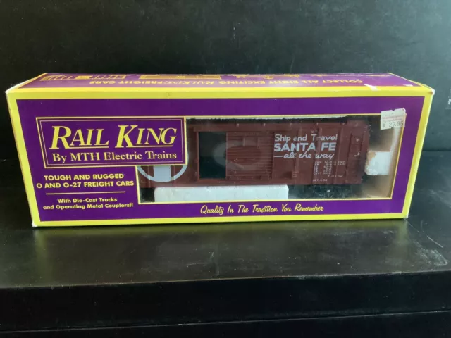 New Vintage MTH RAILKING "O- O/27 Guage" Santa Fe Box Car MT-7403