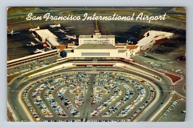 San Francisco CA-California, International Airport Aerial Vintage c1957 Postcard